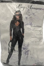 Wicked Kitty Adult Women's Alluring 4 piece Costume - Black - Large - 12/14