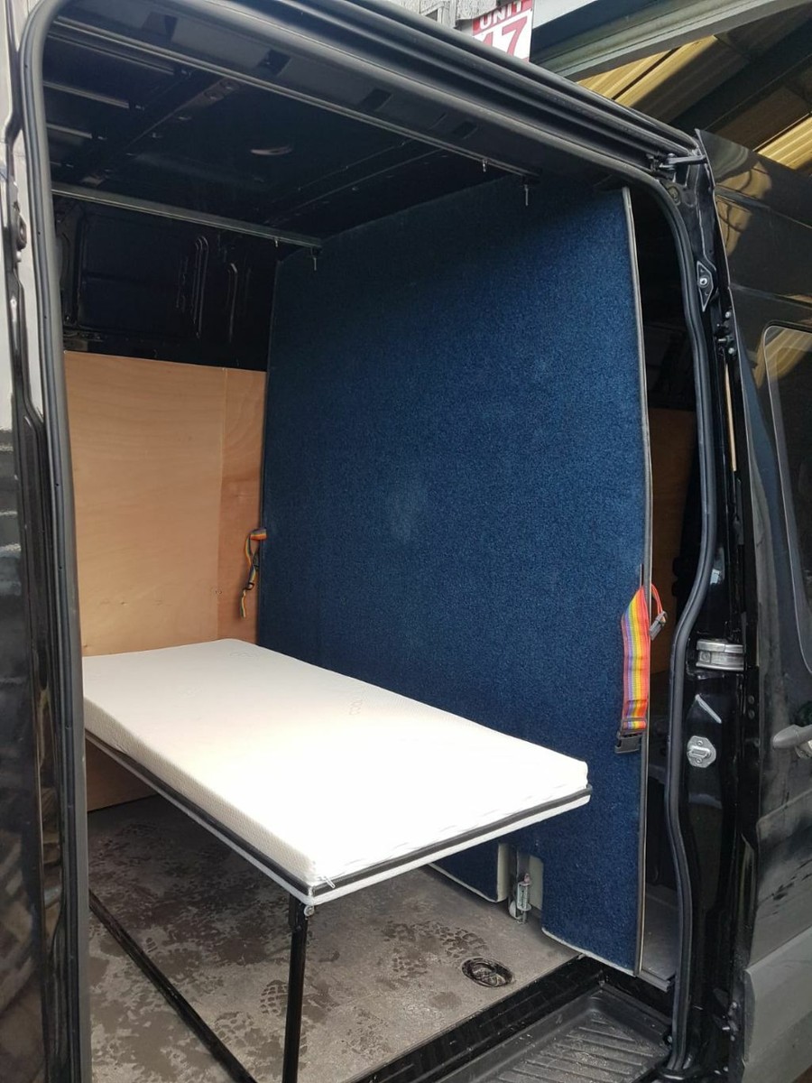 Mercedes Sprinter VW Crafter Panel Van Foldable Sliding Bulkhead Bed NEW