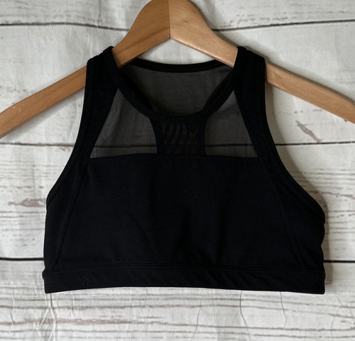 Athleta Girl Black bra Top Mesh Panel Mint Sz 14 - Picture 2 of 6