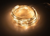 "Led Draht-Lichterkette Mcshine \"Micro\" 100 Leds Warmweiß, Batteriebetrieb"