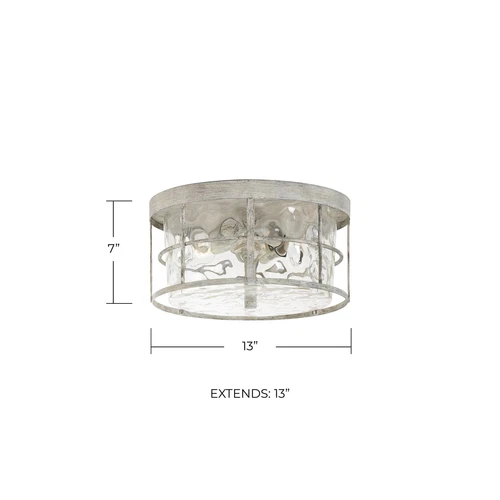 Capital Lighting 225021MS Beaufort Drum Clear Water Glass Flush Mount Ceiling... - Picture 4 of 4