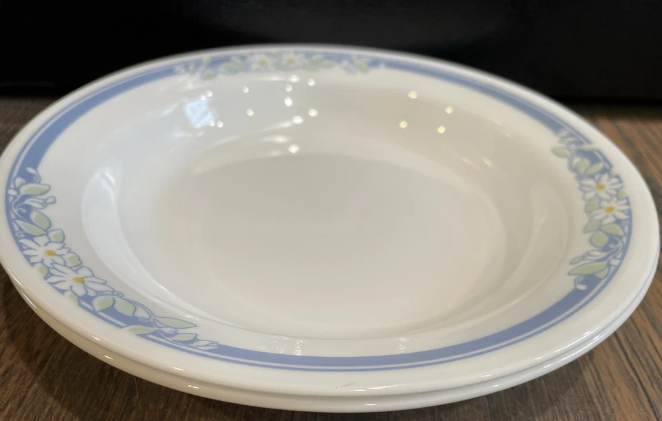 2 Cuencos de Pasta Corelle JAZMÍN BLANCO Azul Verde FLORES DE MARISIAS 8 1/2" Foto 4 de 4