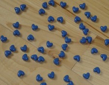 Heart Shaped Beads - Blue Haze - Vertical Hole - Pkg of 50 - Made in USA