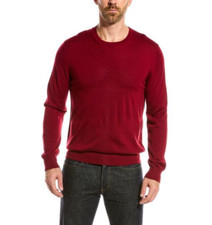 NWT Vince Merino Wool Crew Neck Sweater Men's Burgundy Size M