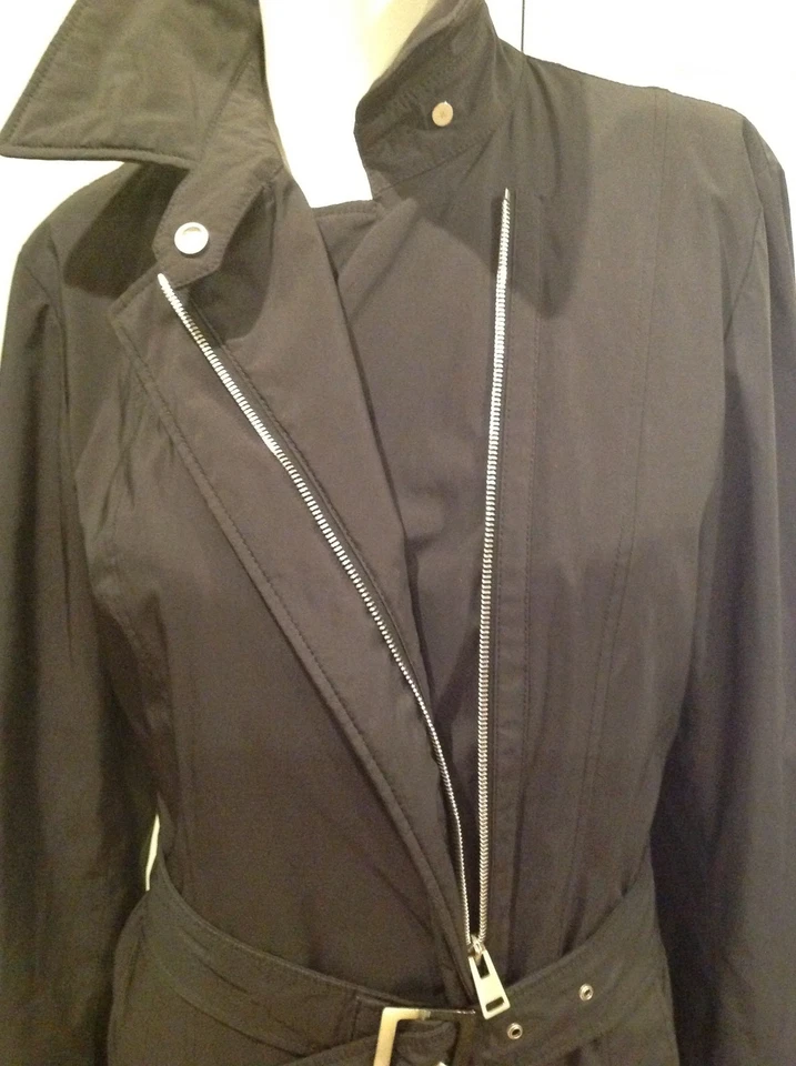 Casaco feminino Allegri Milano muito elegante com cinto marinho tamanho 42 EUA 8-10 - Imagem 2 de 4