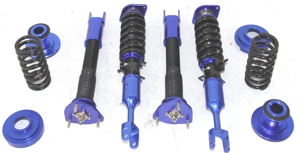 Kits inferiores de ajuste de suspensión 2D Coilover cupé base Nissan 350Z 03-08 AZUL Foto 4 de 4