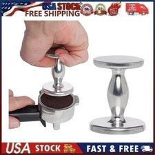 Progressive Two Sided Espresso Coffee Tamper  Base Silver Heavy For Easy Tamping