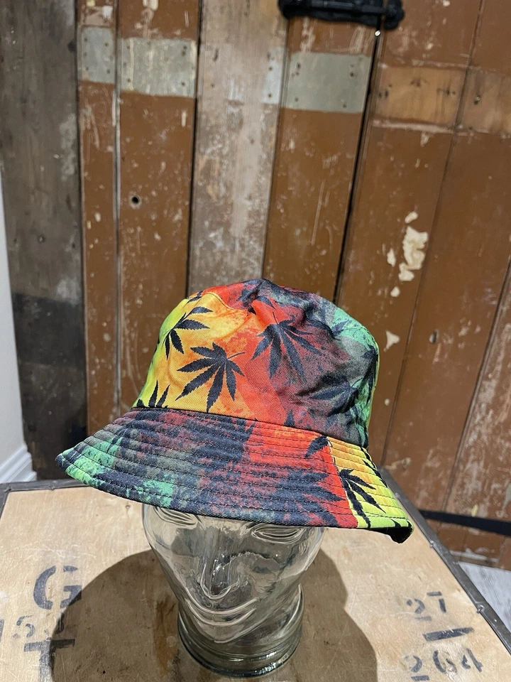 Reversiable Bucket Hat Jamaica Weed Leaf Fisherman Rasta Festival Unisex - Image 2 of 4