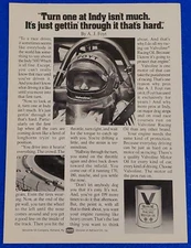 1975 VALVOLINE RACING MOTOR OIL ORIGINAL PRINT AD A.J. FOYT INDY 500 TEXAS ICON