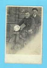 LATVIA LETTLAND SOLDIER AND MOTORCYCLE VINTAGE PHOTO POSTCARD 1463