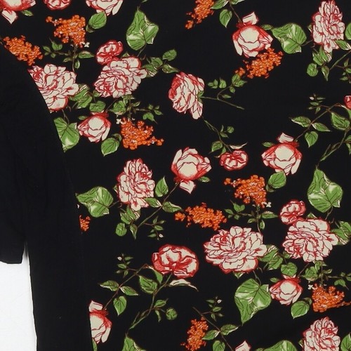 Blusa básica de viscosa floral negra Forever 21 para mujer talla M cuello redondo - Imagen 9 de 10