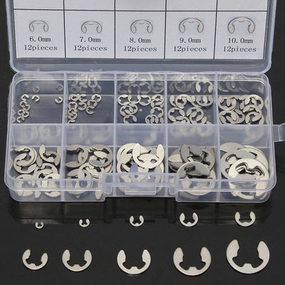 120Stück Edelstahl E-Clip Seegeringe Sprengring Sortiment Sicherungsring Set