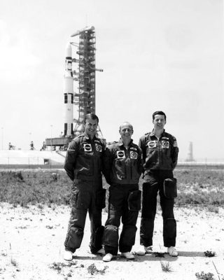 SKYLAB 2 PRIME CREW & SATURN V ROCKET 8x10 GLOSSY PHOTO PRINT
