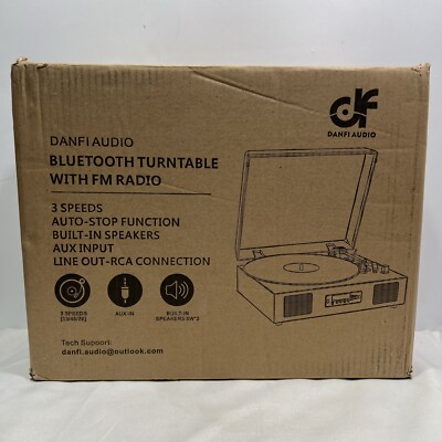 Danfi Audio Bluetooth Turntable With FM Radio, 3 in 1 ~ NEW