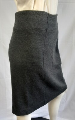TOMMY HILFIGER Rock grau hohe Taille Stretch 78% Wolle ohne Futter M- DE 36/38