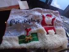 Pottery Barn Kids My First Christmas Decorative Sham 12 X 16 mono Aspen New