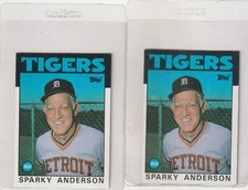 2--  1986  TOPPS  SPARKY ANDERSON     NM/MT  INV 8,657