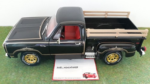 DODGE WARLOCK 1978 ADVENTURER 150 PICK UP TRUCK noir o 1/18 AMERICAN MUSCLE ERTL - Imagen 2 de 8