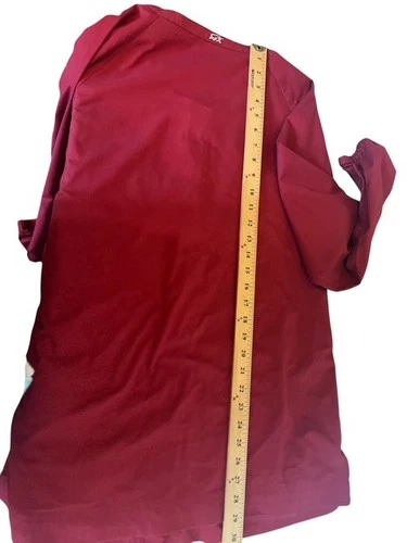 Iguana Med Scrubs Sz XL Tall Rust Red Snap Front Warm Up Jacket image 8