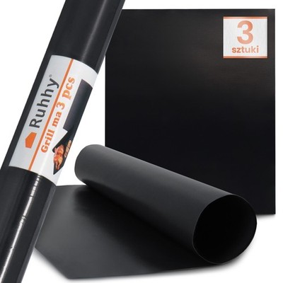 3x Grillmatte Antihaft Grill BBQ Non-Stick Unterlage Schutz Schwarz Grillmatten