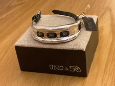 Estate FInd - Uno de 50 Silver-plated/Grey Crystal Bracelet $220 "Magic 3"