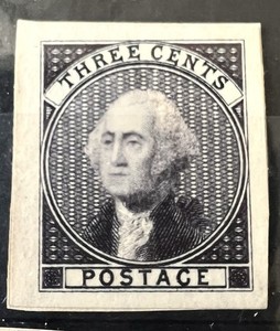 11-E5c Violet Black Bradbury Wilkinson 1851 3c Essay