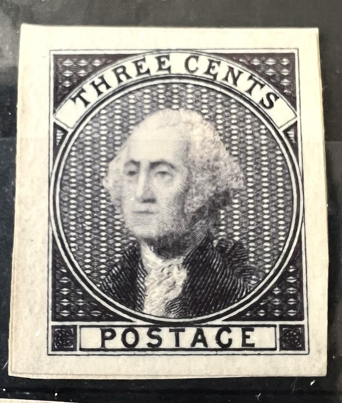 11-E5c Violet Black Bradbury Wilkinson 1851 3c Essay