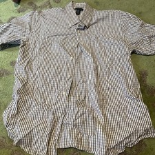 Dockers Premium Checkered Button Up Shirt Size Medium 15-15 1/2