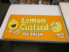 Baskin Robbins ice cream 1974 store poster sign LEMON CUSTARD pie throw fruit