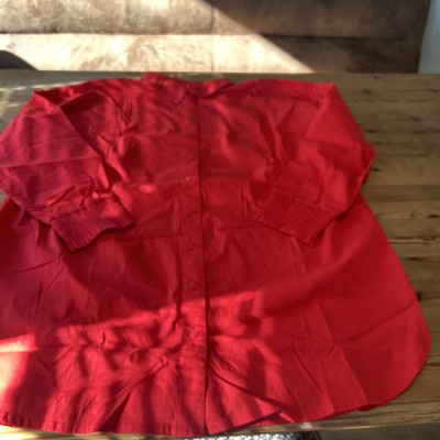 Rainbow Bluse Damen 48 Knallrot Rot Bündchen Gerafft Super Qualität Neu!