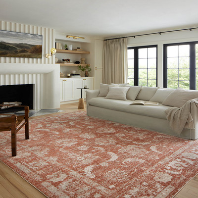 Loloi Odette Collection Odt-03 Rust/Ivory 5-3 X 5-3 Round Accent Rug