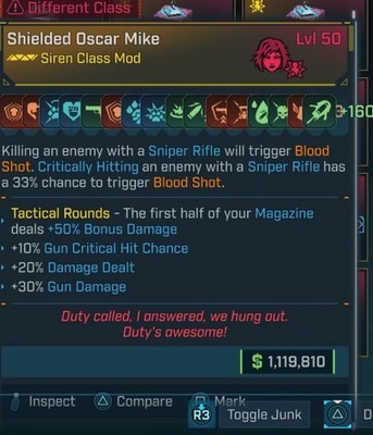 Borderlands 4 | Modded Class Mod Modded VEX OSCAR MIKE Class mod |PC|Xbox|PS|