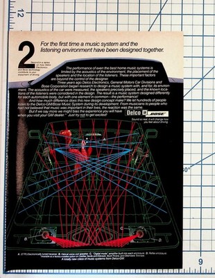 Vintage Delco GM Bose Car Audio System Ad 1980s Magazine Print Ephemera