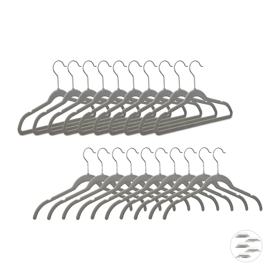 Samt kleiderbügel Hosen- und Hemdenbügel grau Samt Wäschebügel 80 Stück 5 kg