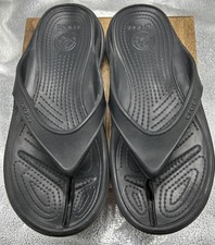 Crocs Athens Women  s Flip Flops Size M-6/W-8 Black Comfort Rubber Thong Sandals