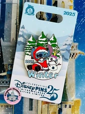 2025 Disney Parks Winter Season Santa Stitch Scrump Snowman LR Pin
