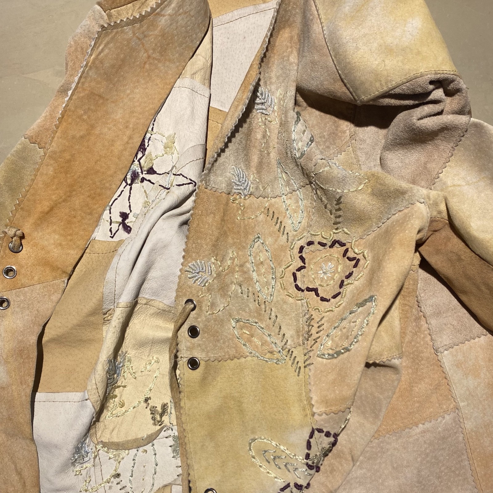 Vintage Patchwork Embroidered Leather Women's Shi… - image 7