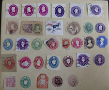 Embossed Stamps from postal stationary mostly GB & USA see scans for details