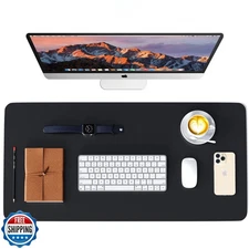 WAYBER Leather Desk Pad Protector, Waterproof Mouse Pad, PU Desk Mat, Office 