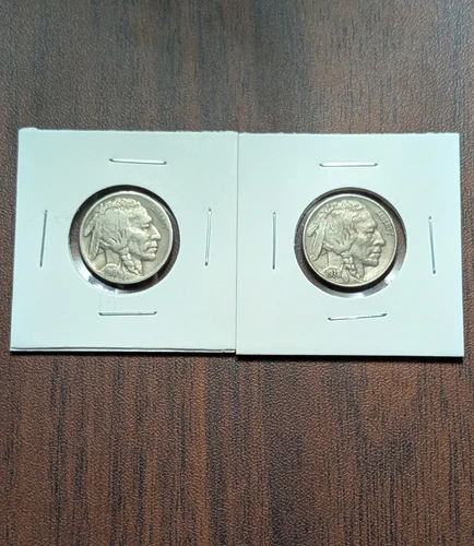 2 Buffalo Nickels (1919 & 1938-D) - FREE SHIPPING