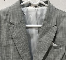 Cat Jack Sz. 16 Boys Light Grey Linen Twill Suit Jacket Spring Summer Material