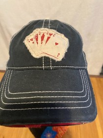 Vintage White Stitched Poker Playing Cards Royal Flush Snapback Hat Baseball Cap