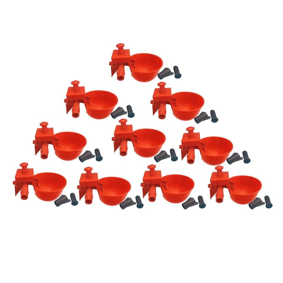 Tazas para beber codornices de alimento para pollitos 10 piezas tazón de agua para pollo Foto 2 de 4