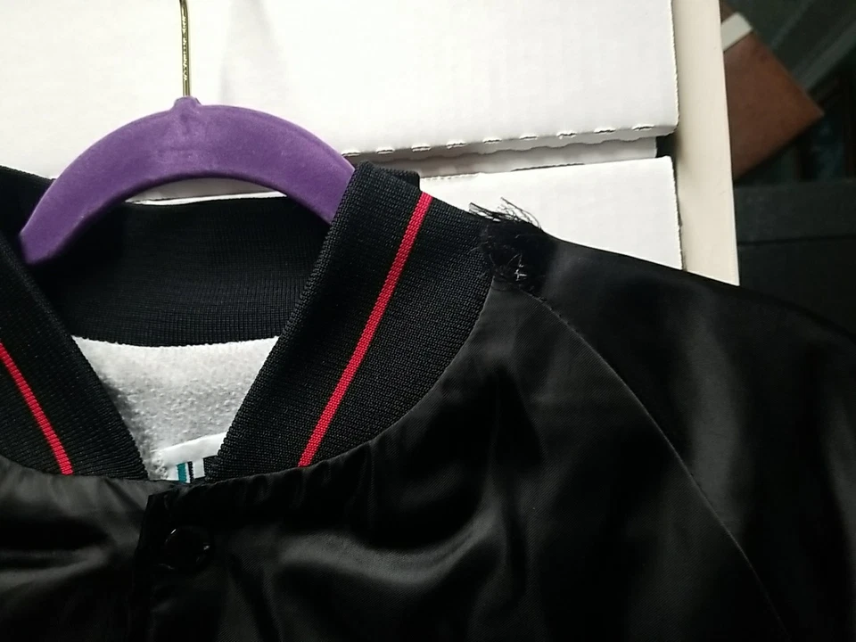 1980's Snap-On Tools Satin Jacket XL Horizon Black Embroidered Coat USA Flaws - Image 3 of 4