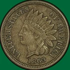 1863 Indian Head Cent Choice Extremely Fine XF+ Coin #41838