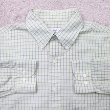 Brooks Brothers 346 Shirt Mens 16, 34/35 Green 100 Cotton Long Sleeve Button