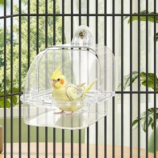 Bird Bath for Cage Parakeet Plastic Parrot Bathtub for Cage Hanging Cage Bird...
