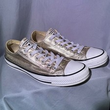 Converse All Star Metallic Gold Low Top Sneakers Women 7 Men 5 Sparkle