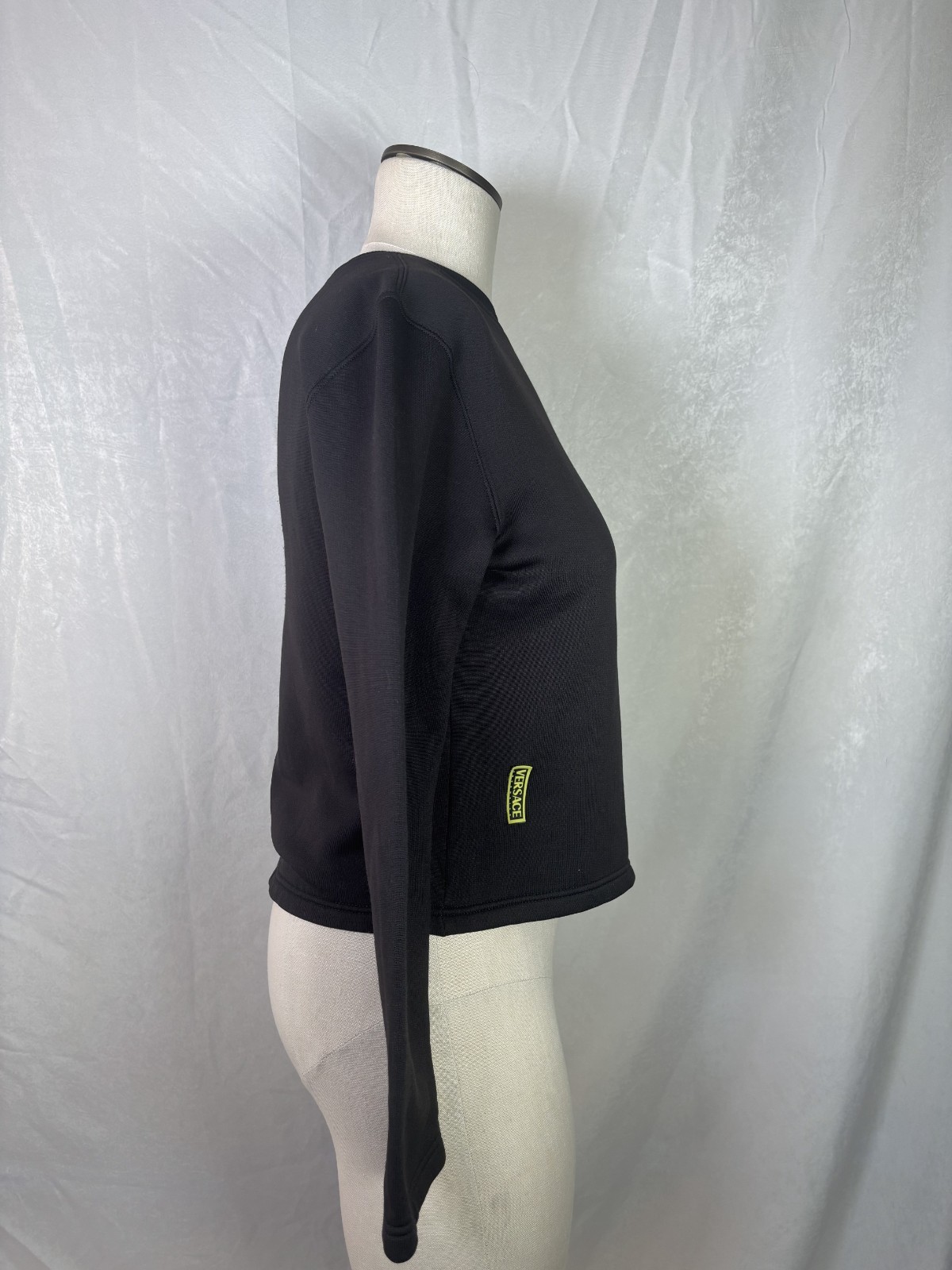 Vintage Versace Intensive Shirt Womens XSmall Black Long Sleeve Tee thumbnail 4