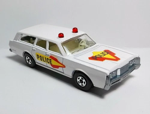 Vintage Matchbox Lesney Superfast #55 Mercury Police Car w/Silver Base - XLNT
